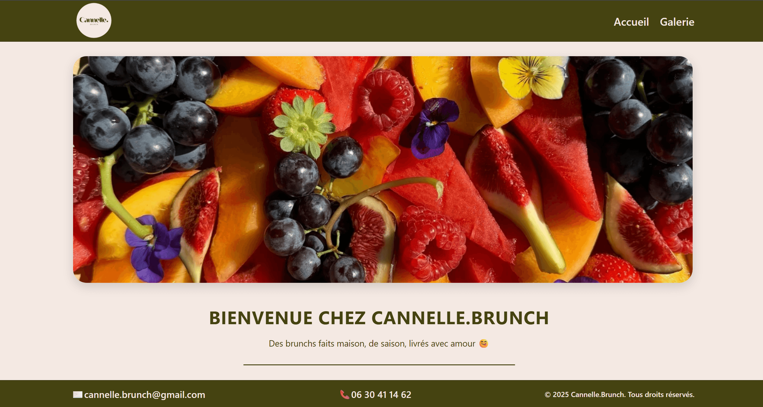 Aperçu du site Cannelle Brunch